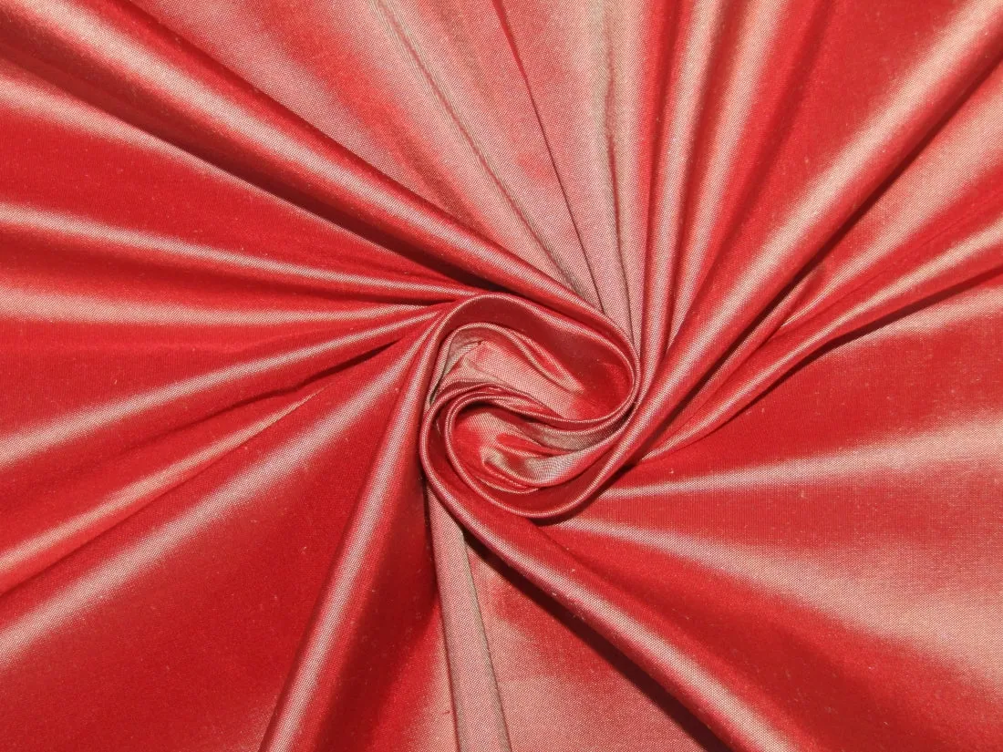 100% Silk taffeta fabric bright rust color 54" wide TAF45[1]