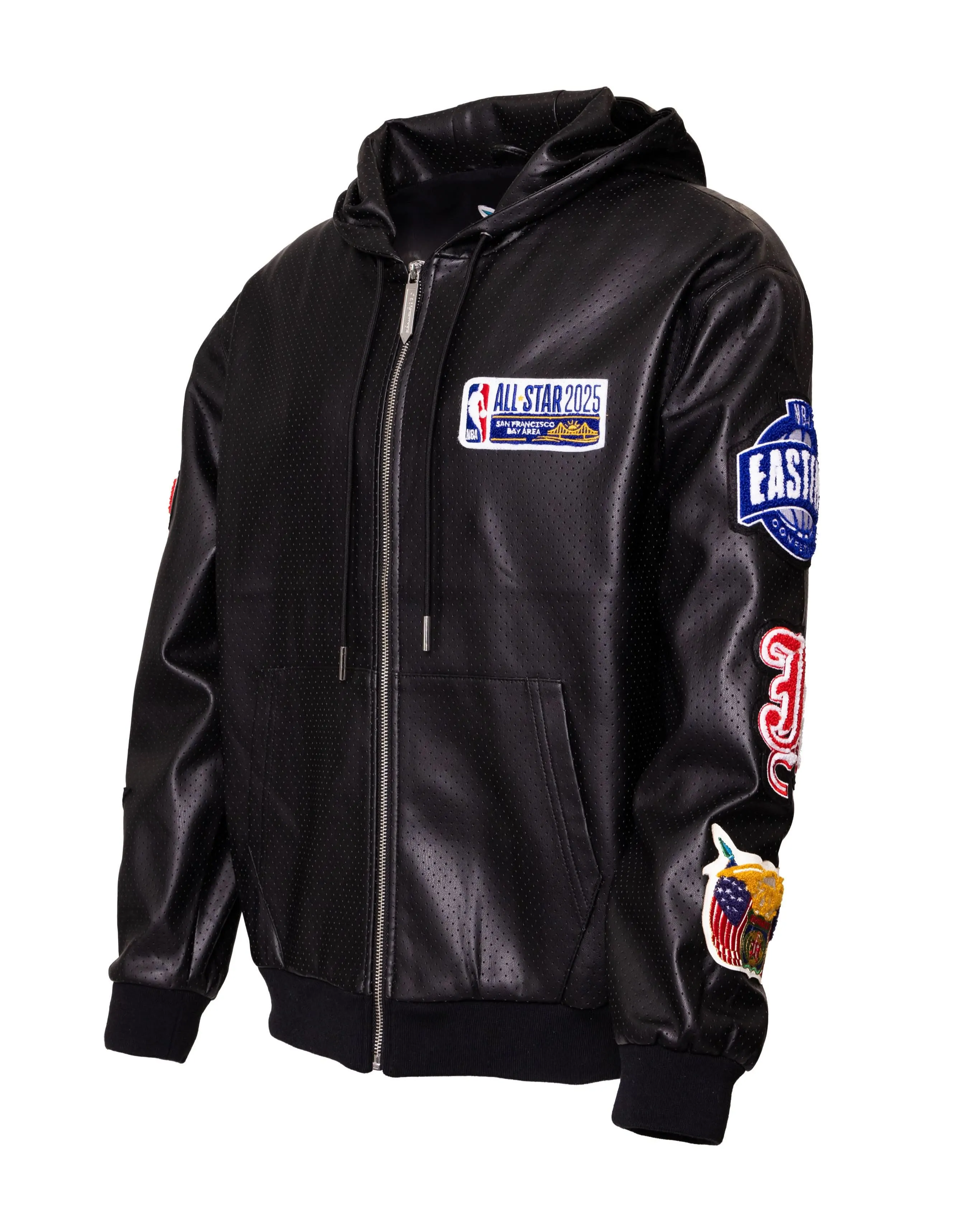 2025 NBA All-Star San Francisco Bay Area Lightweight Vegan Hooded Zip-Up Jacket Black