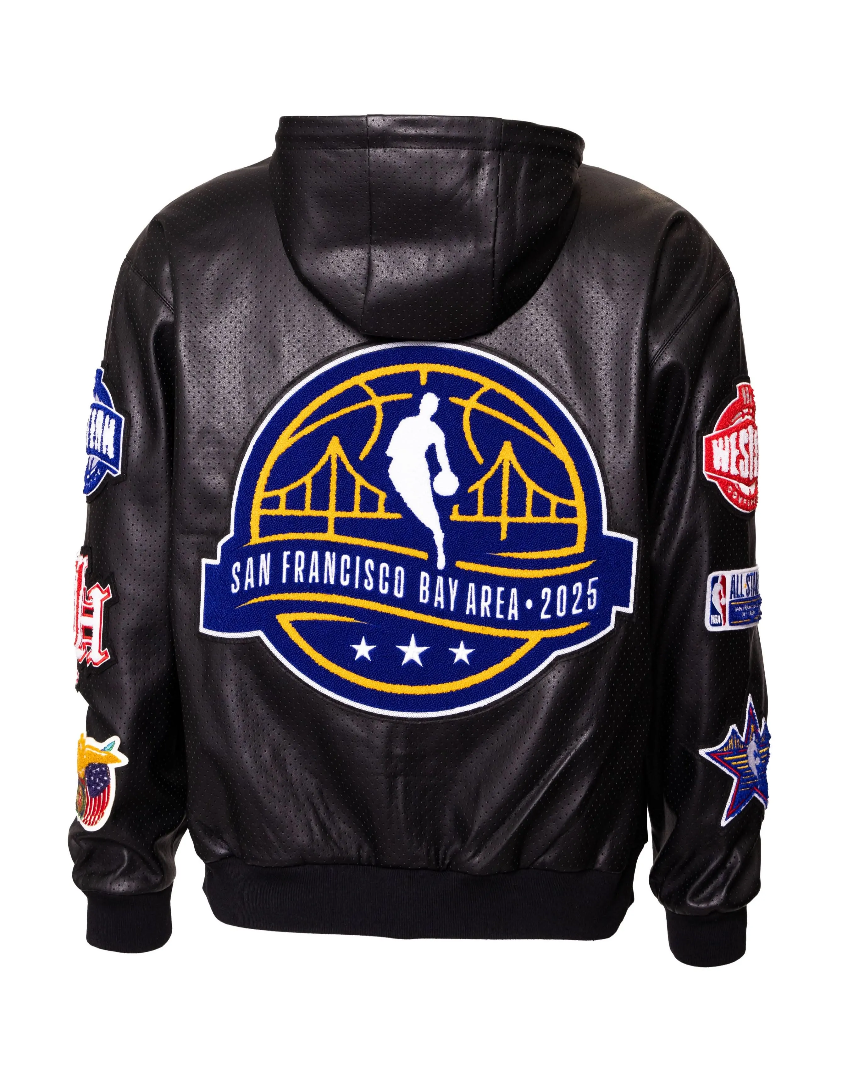 2025 NBA All-Star San Francisco Bay Area Lightweight Vegan Hooded Zip-Up Jacket Black