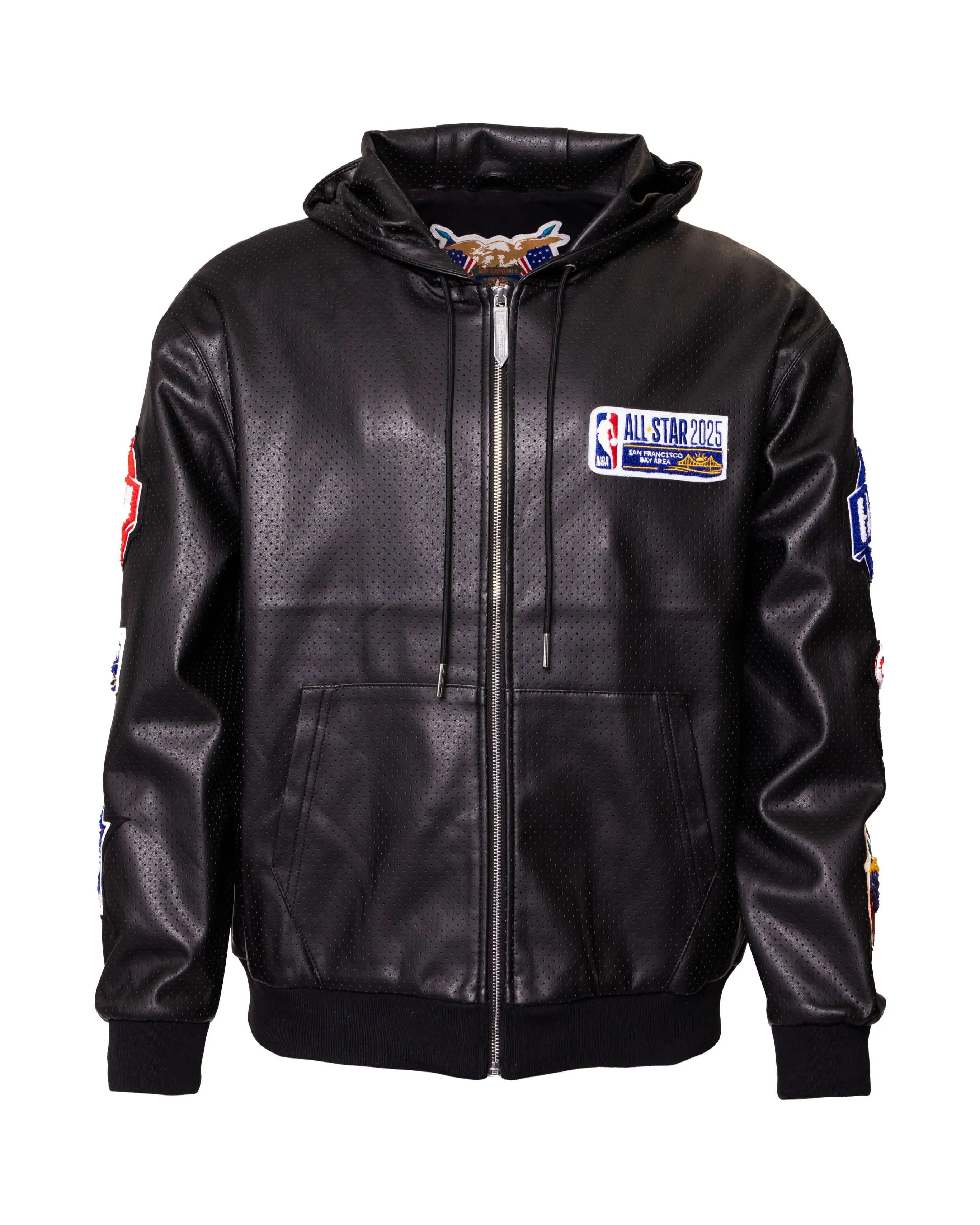 2025 NBA All-Star San Francisco Bay Area Lightweight Vegan Hooded Zip-Up Jacket Black