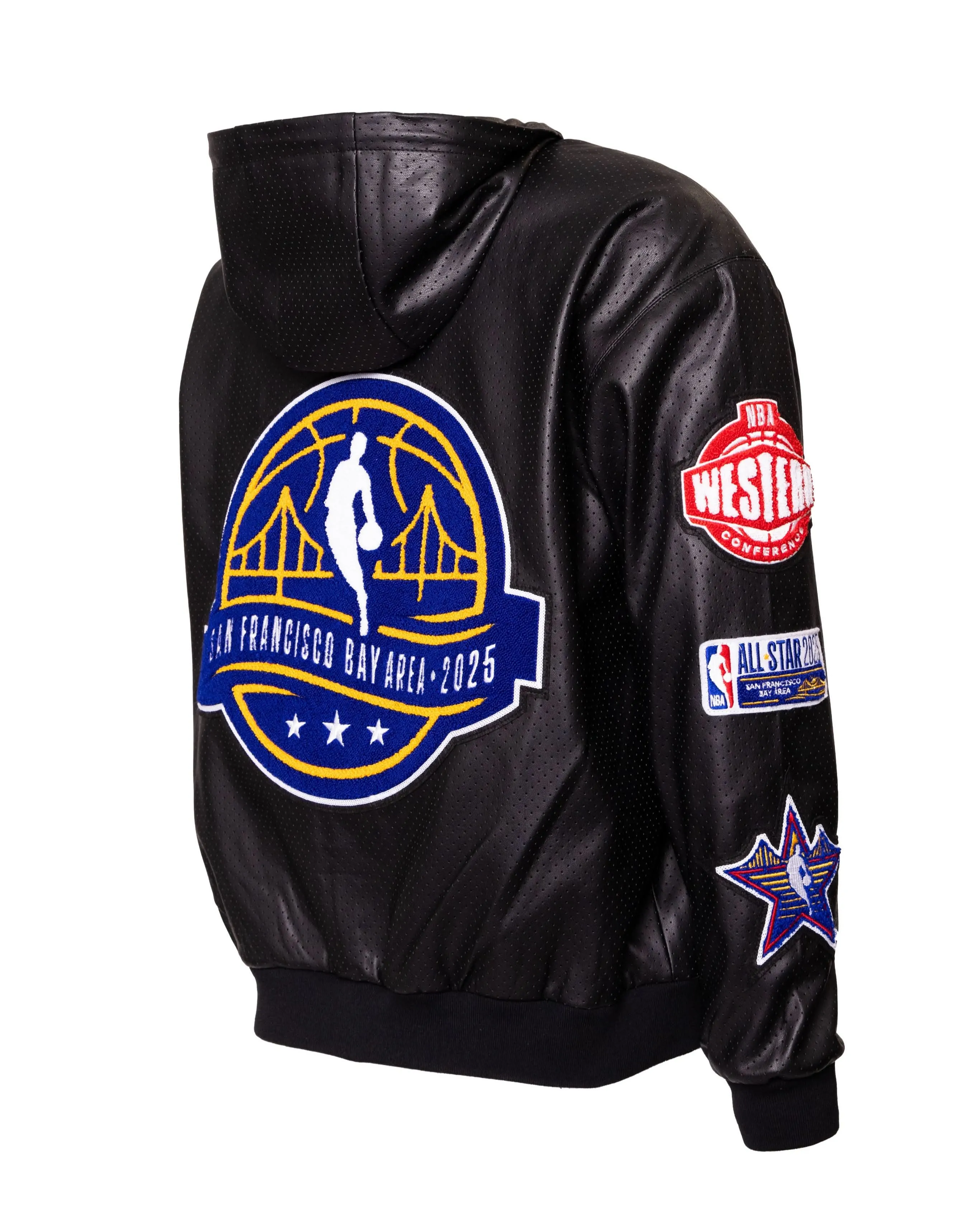 2025 NBA All-Star San Francisco Bay Area Lightweight Vegan Hooded Zip-Up Jacket Black