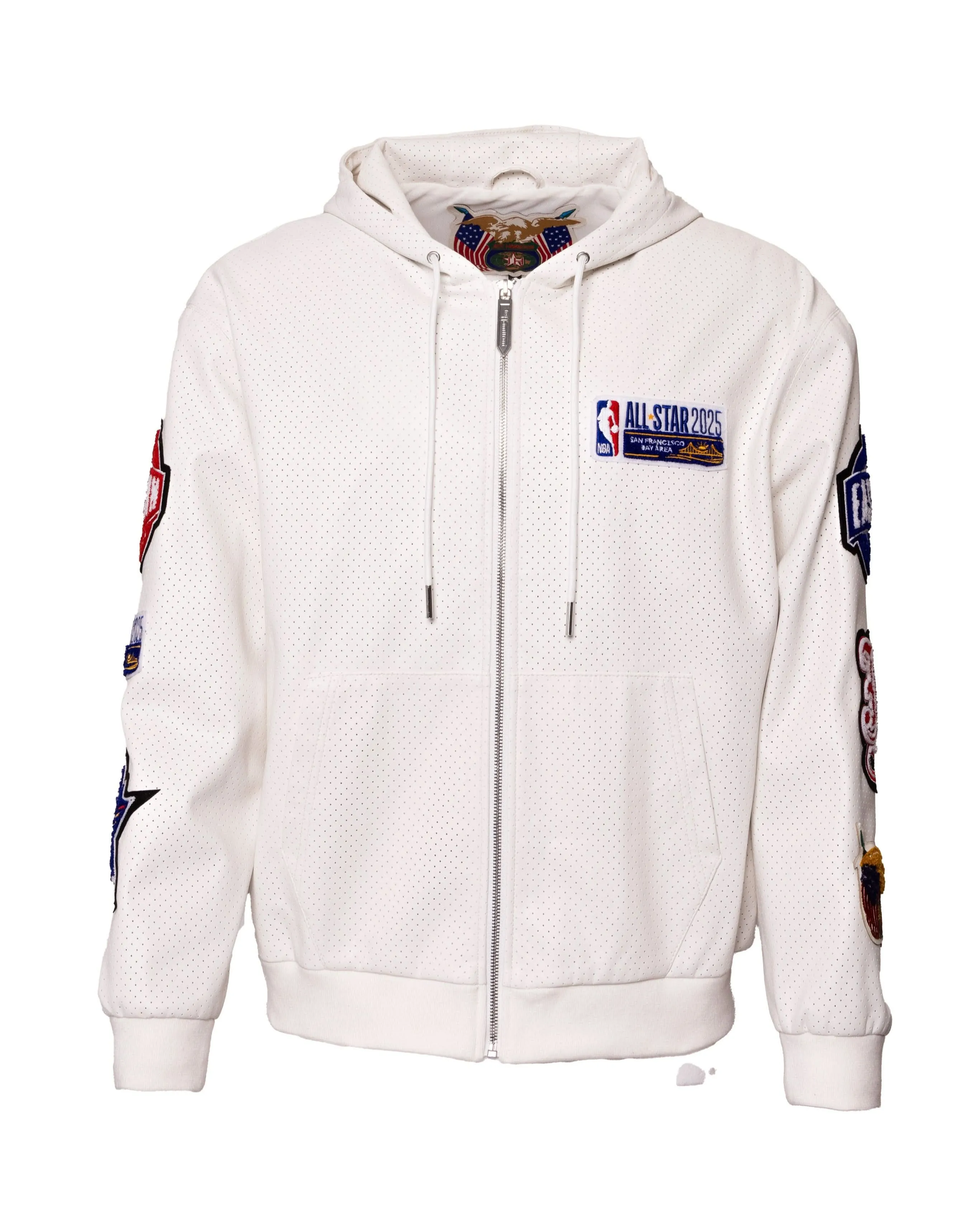 2025 NBA All-Star San Francisco Bay Area Lightweight Vegan Hooded Zip-Up Jacket White