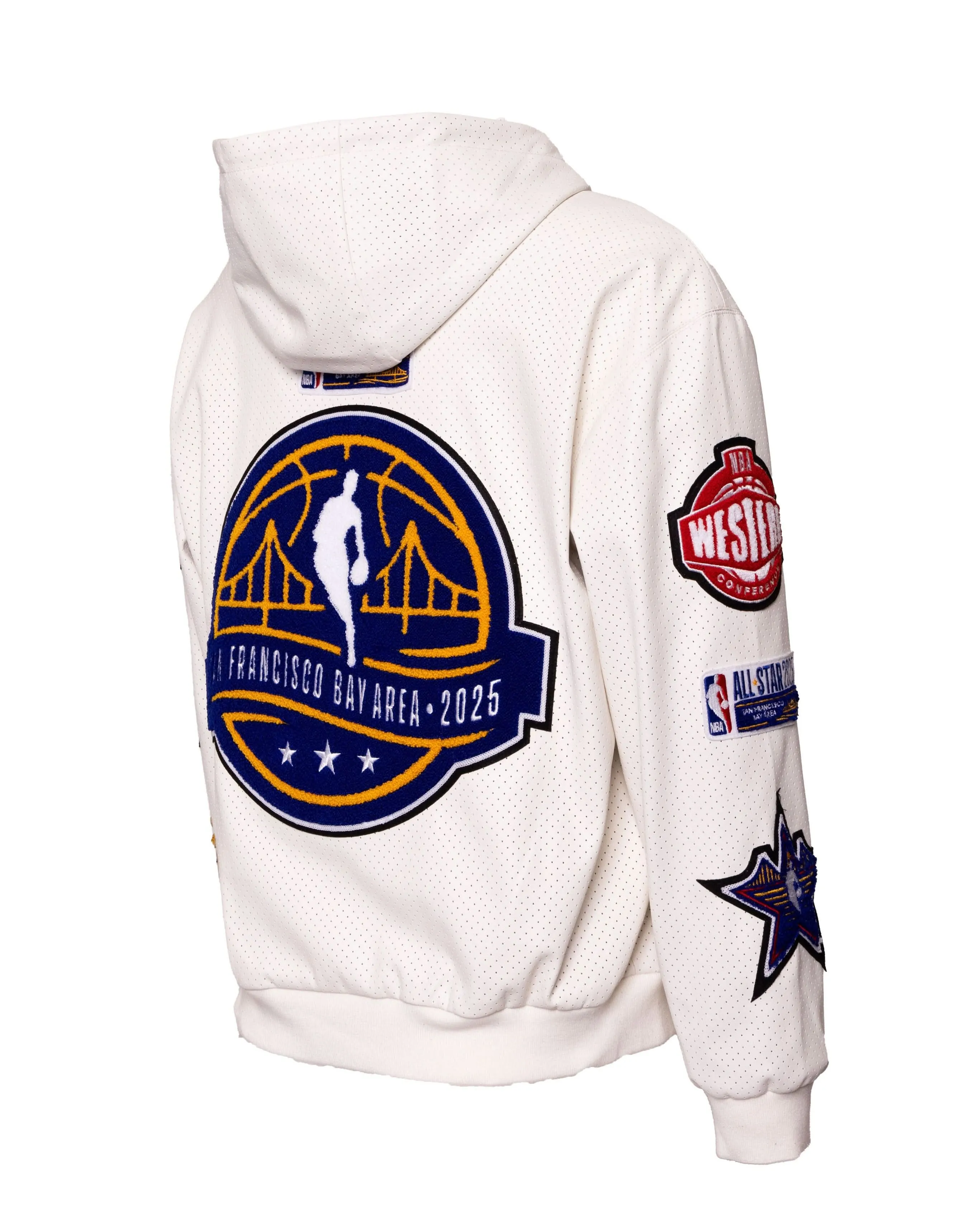 2025 NBA All-Star San Francisco Bay Area Lightweight Vegan Hooded Zip-Up Jacket White