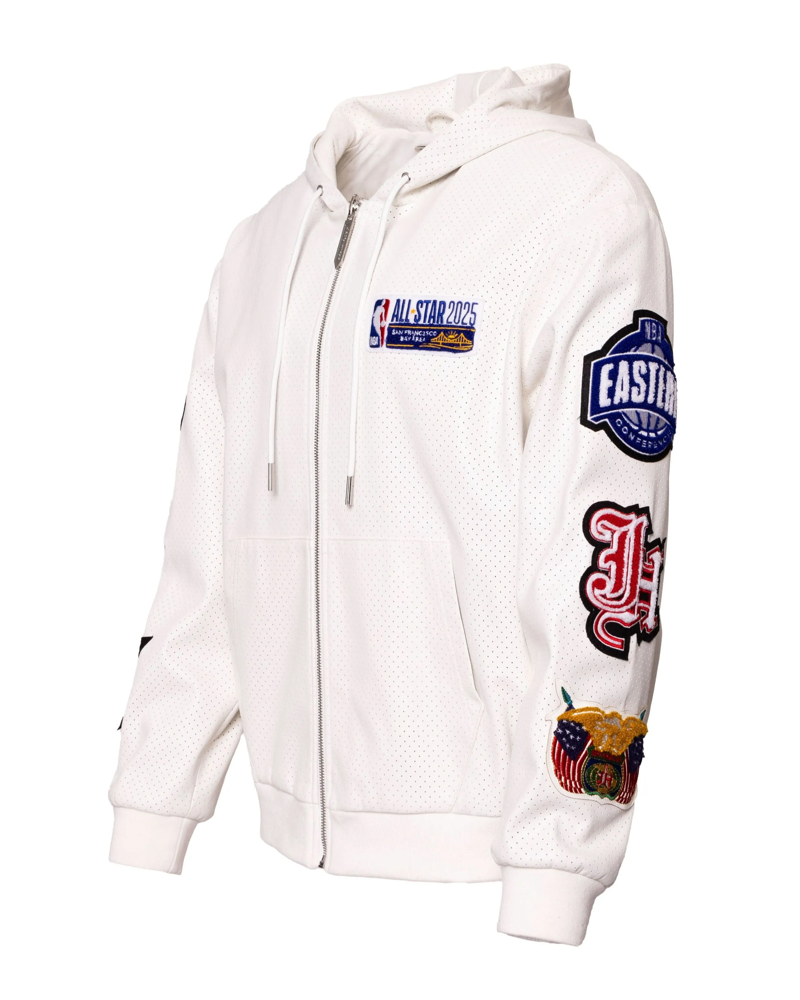 2025 NBA All-Star San Francisco Bay Area Lightweight Vegan Hooded Zip-Up Jacket White