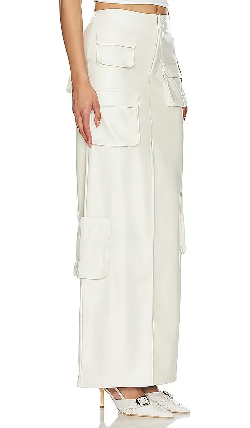 AFRM Nova Faux Leather Skirt in Ivory