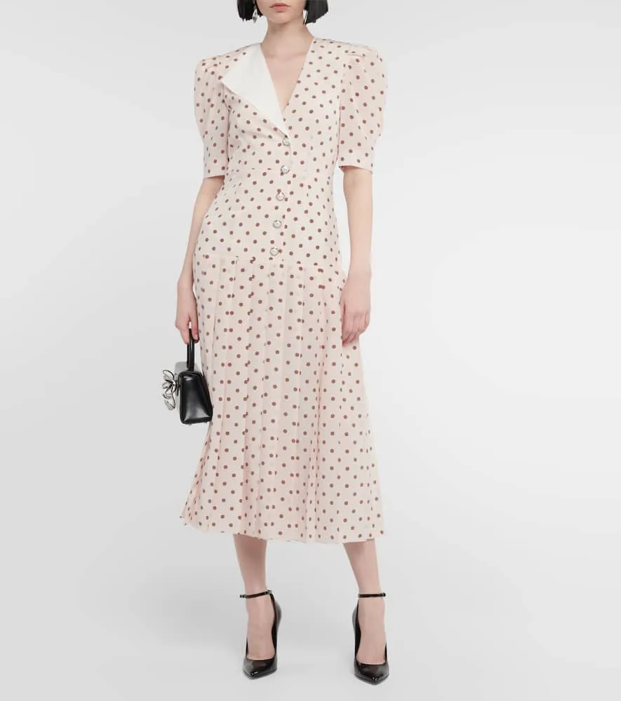 Alessandra Rich Polka dot silk maxi dress