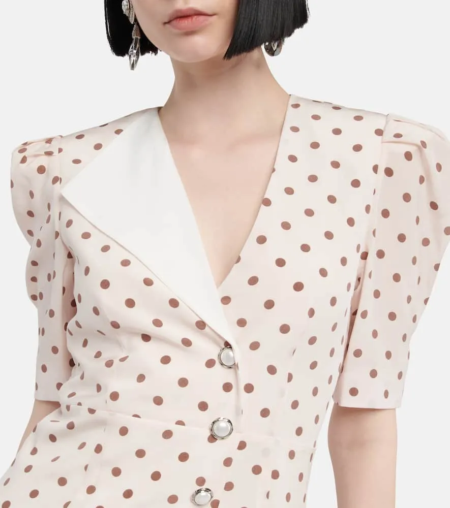 Alessandra Rich Polka dot silk maxi dress
