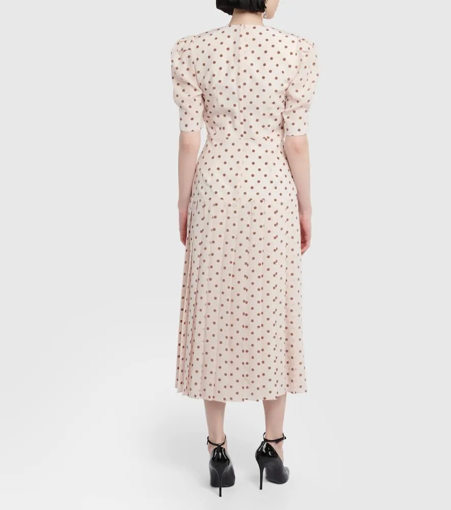 Alessandra Rich Polka dot silk maxi dress