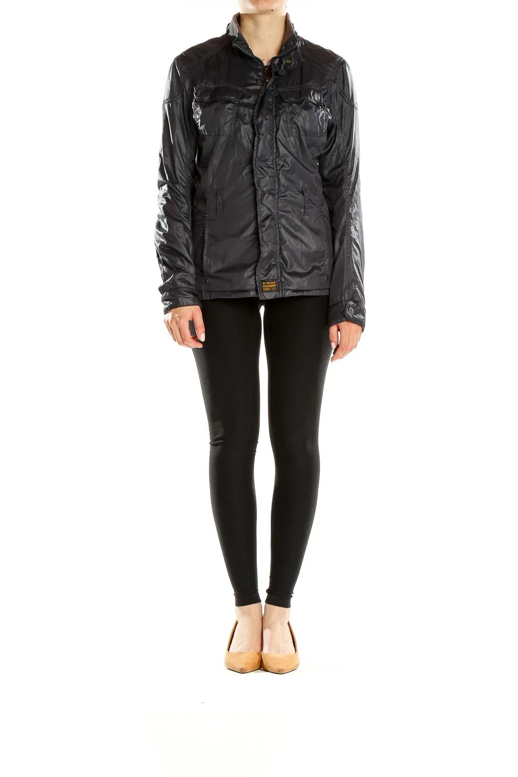 Black Lightweight Zip-Up Jacket