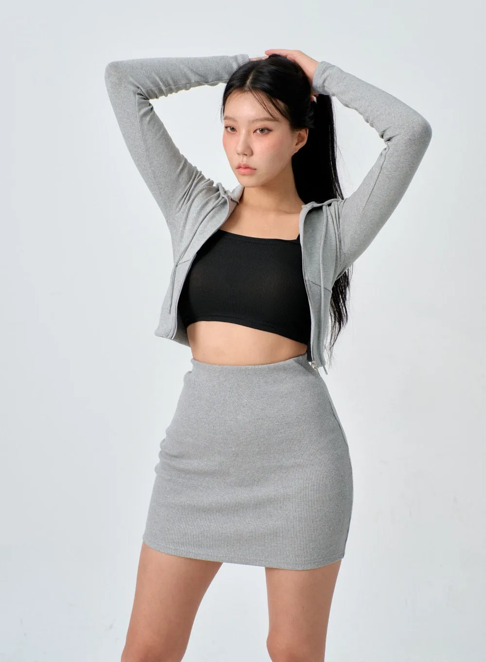 Cropped Zip-Up Hoodie IF301