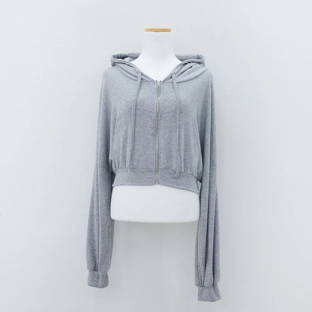 Cropped Zip Up Hoodie IM12