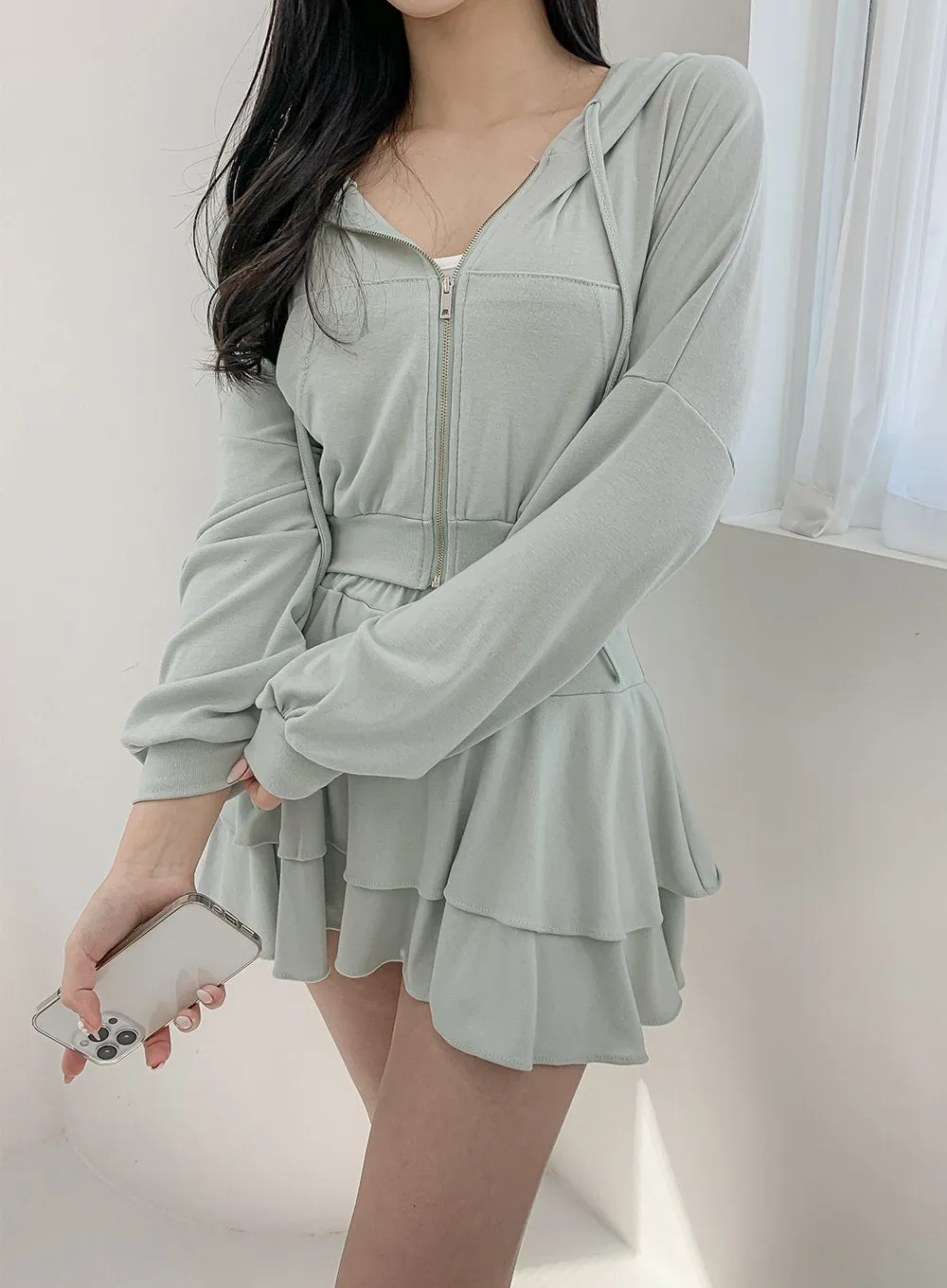 Cropped Zip Up Hoodie IM12