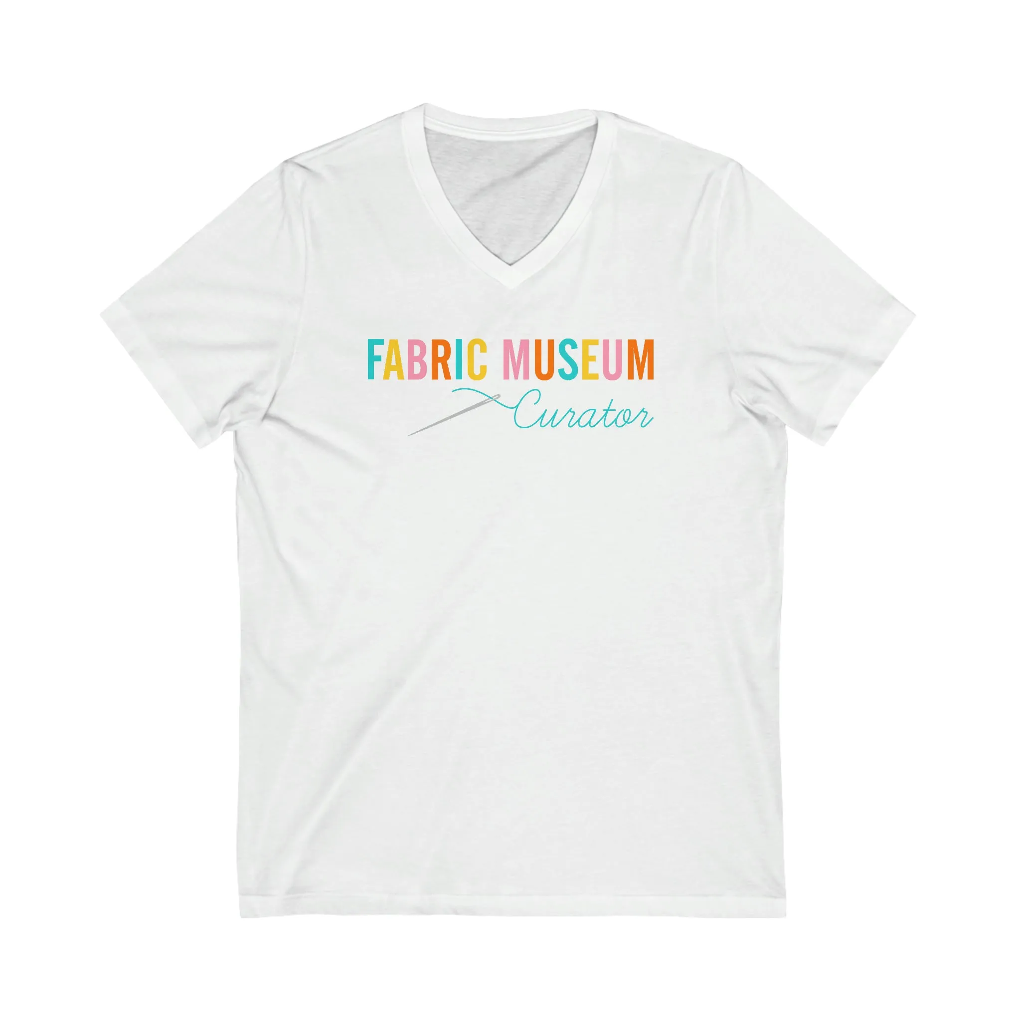 Fabric Museum Curator Unisex Jersey Short Sleeve V-Neck Tee