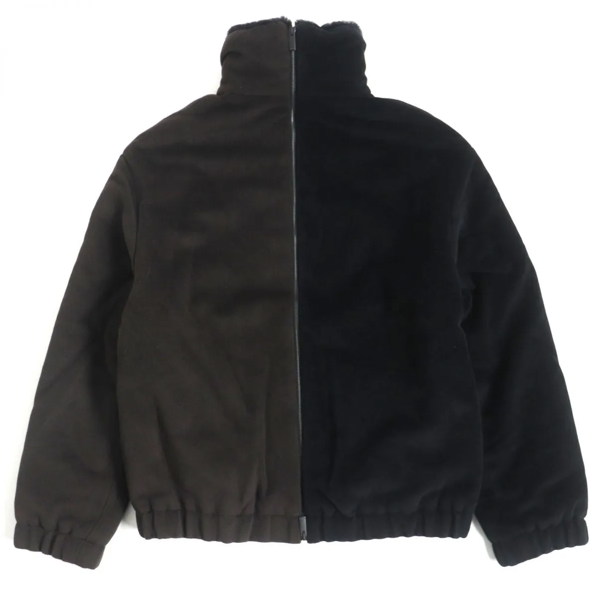 Fendi Bicolor Logo Patch Mouton Jacket