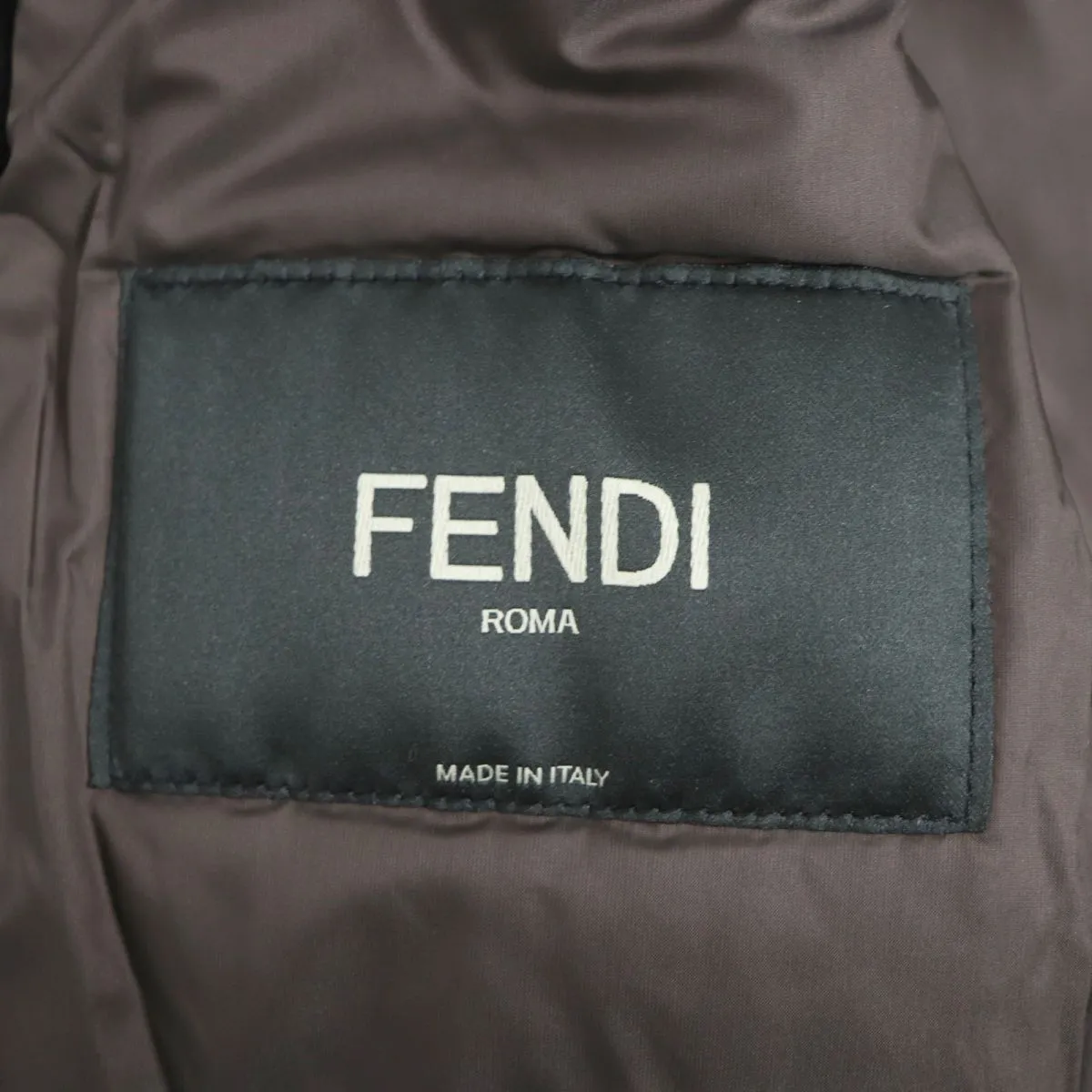 Fendi Bicolor Logo Patch Mouton Jacket