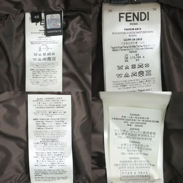 Fendi Bicolor Logo Patch Mouton Jacket