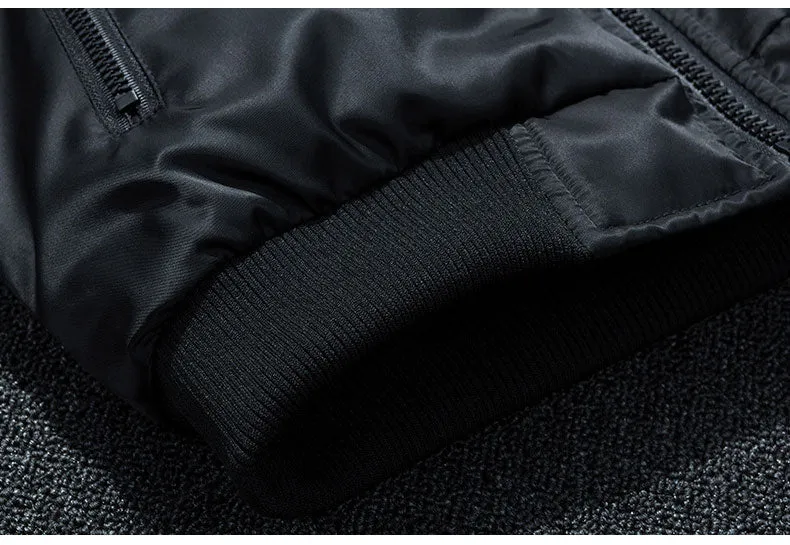 Men Embroidery Parkas Casual Bomber Jacket