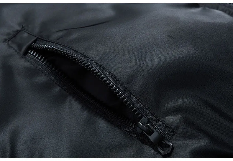 Men Embroidery Parkas Casual Bomber Jacket