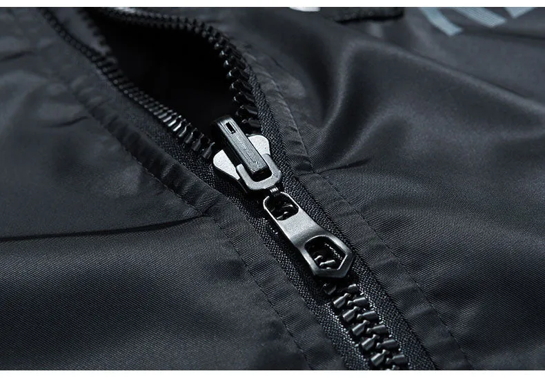 Men Embroidery Parkas Casual Bomber Jacket