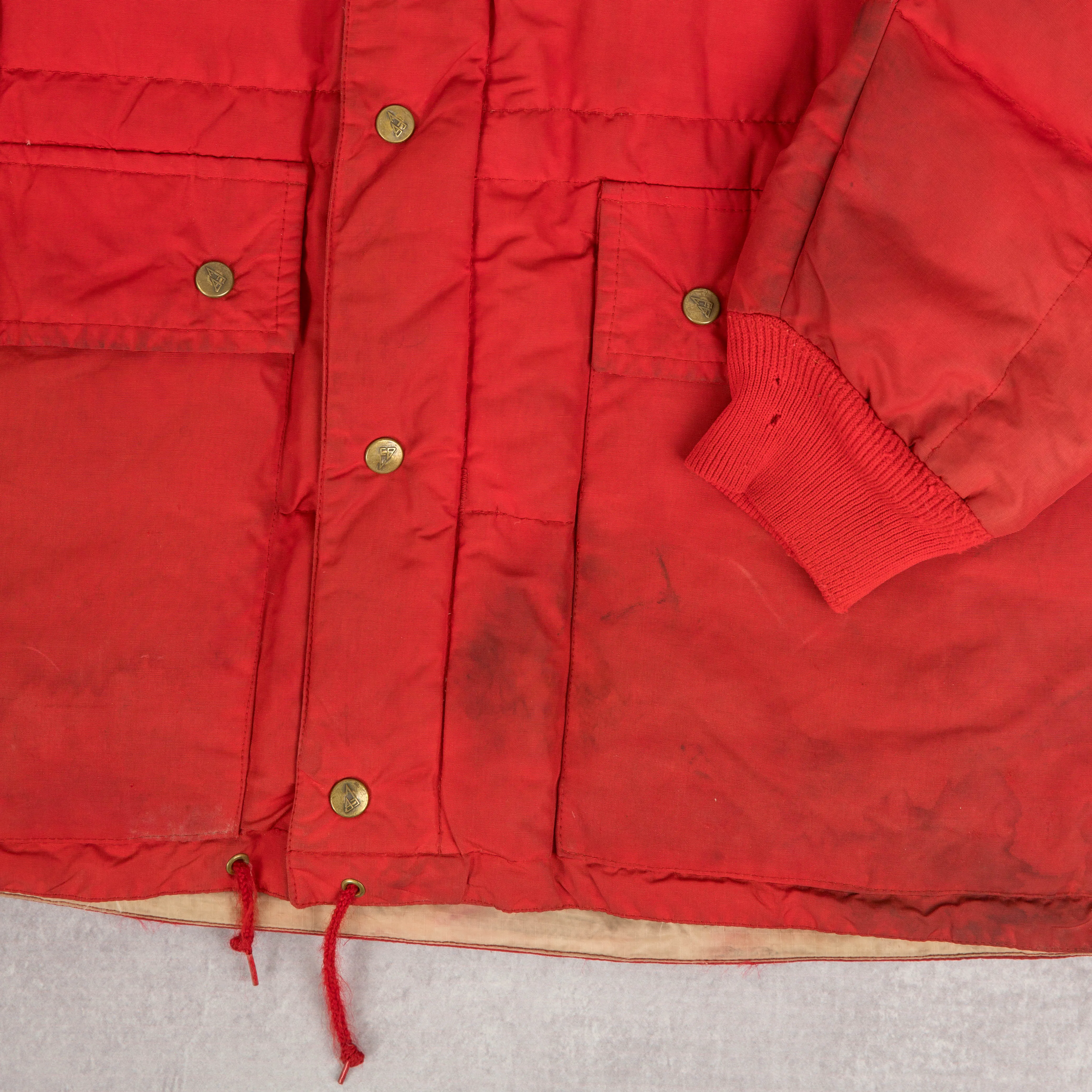 MEN'S VINTAGE 1990S EDDIE BAUER GOOSE DOWN QUILTED HOODED JACKET - LARGE