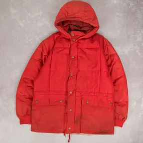 MEN'S VINTAGE 1990S EDDIE BAUER GOOSE DOWN QUILTED HOODED JACKET - LARGE