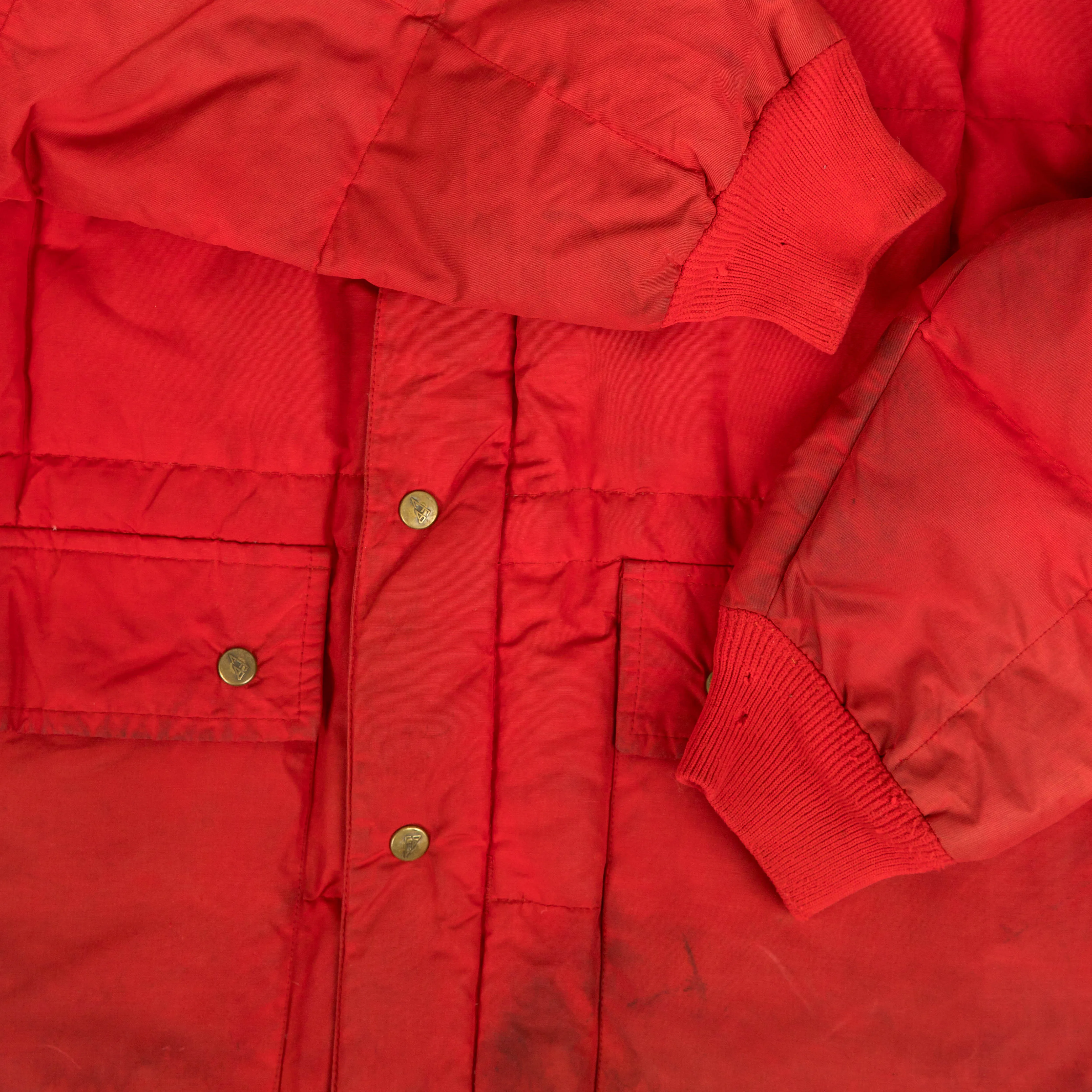 MEN'S VINTAGE 1990S EDDIE BAUER GOOSE DOWN QUILTED HOODED JACKET - LARGE