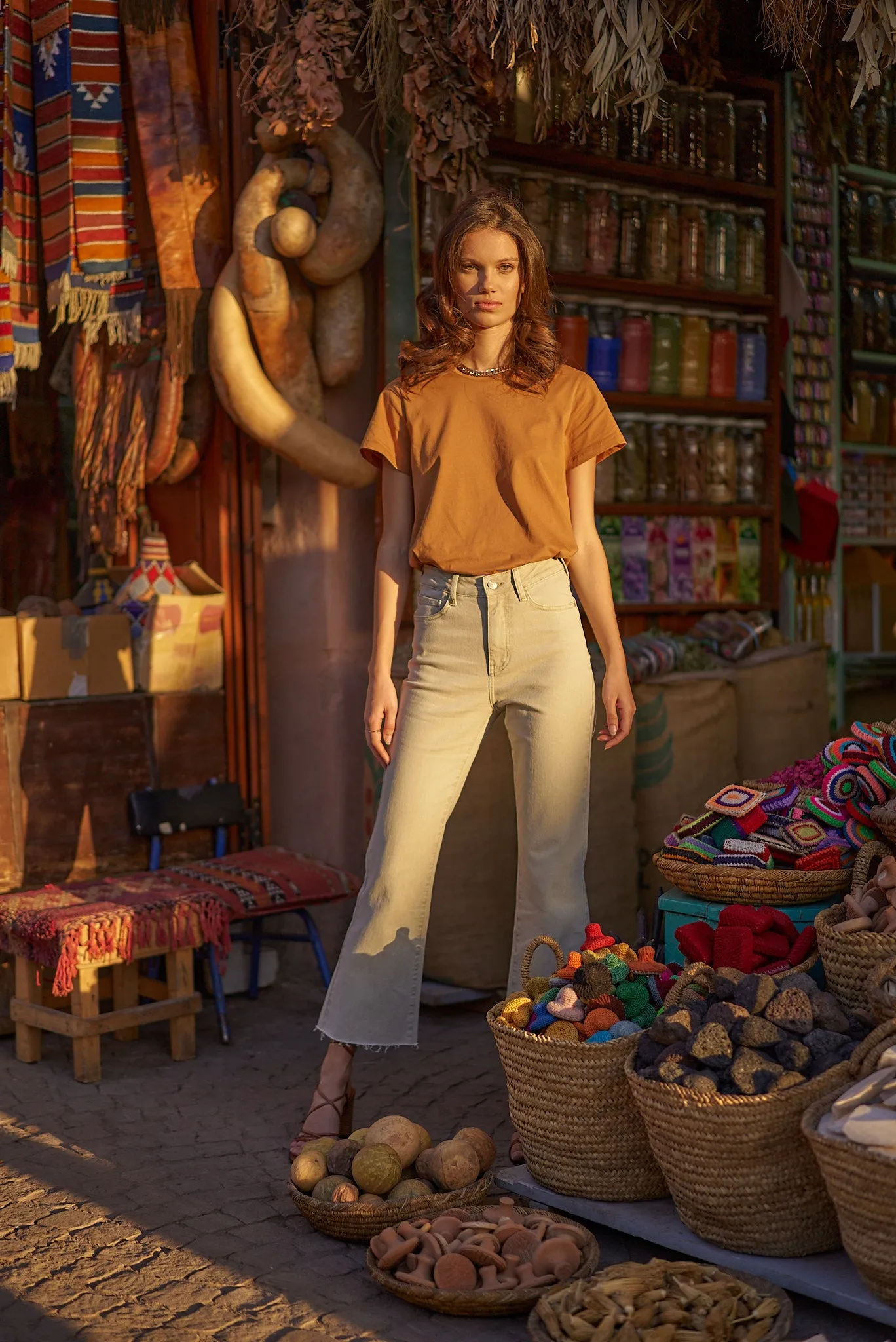 Oraije Wide-Leg Cropped Jeans