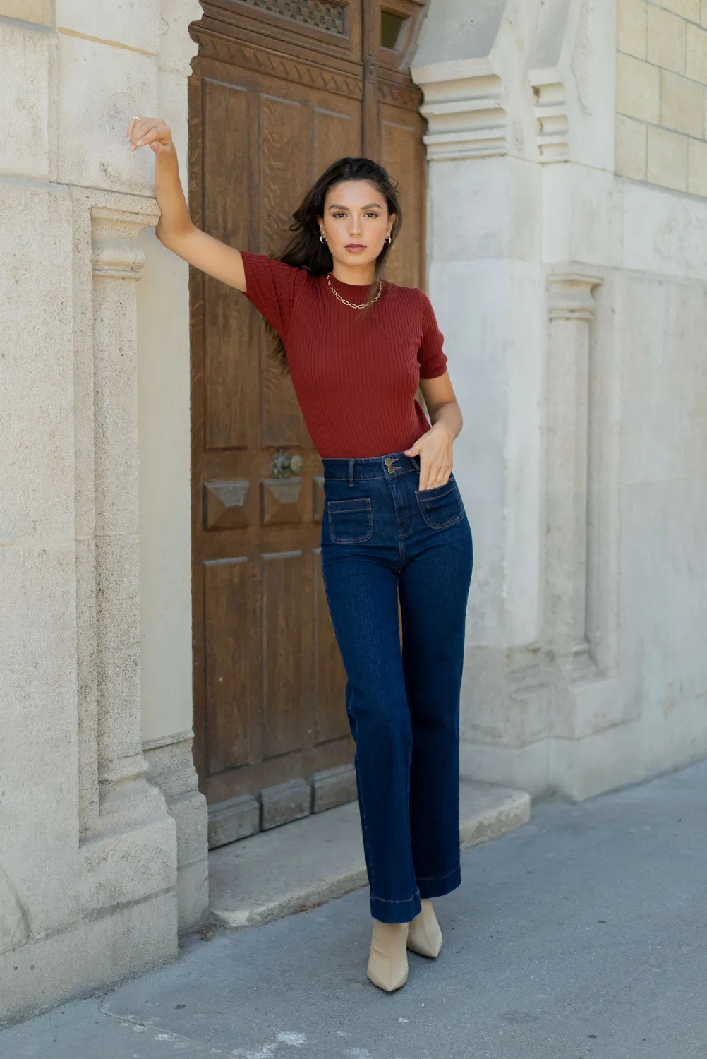 Oraije Wide-Leg Denim Jeans Elena