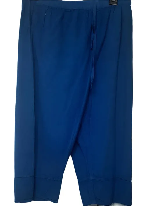 Pants-Royal Blue-Split Bottom Wide Leg Crop-Women's-S-1302