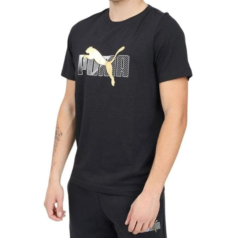 PUMA Essentials Logo Lab Holiday Tee - Black / Gold