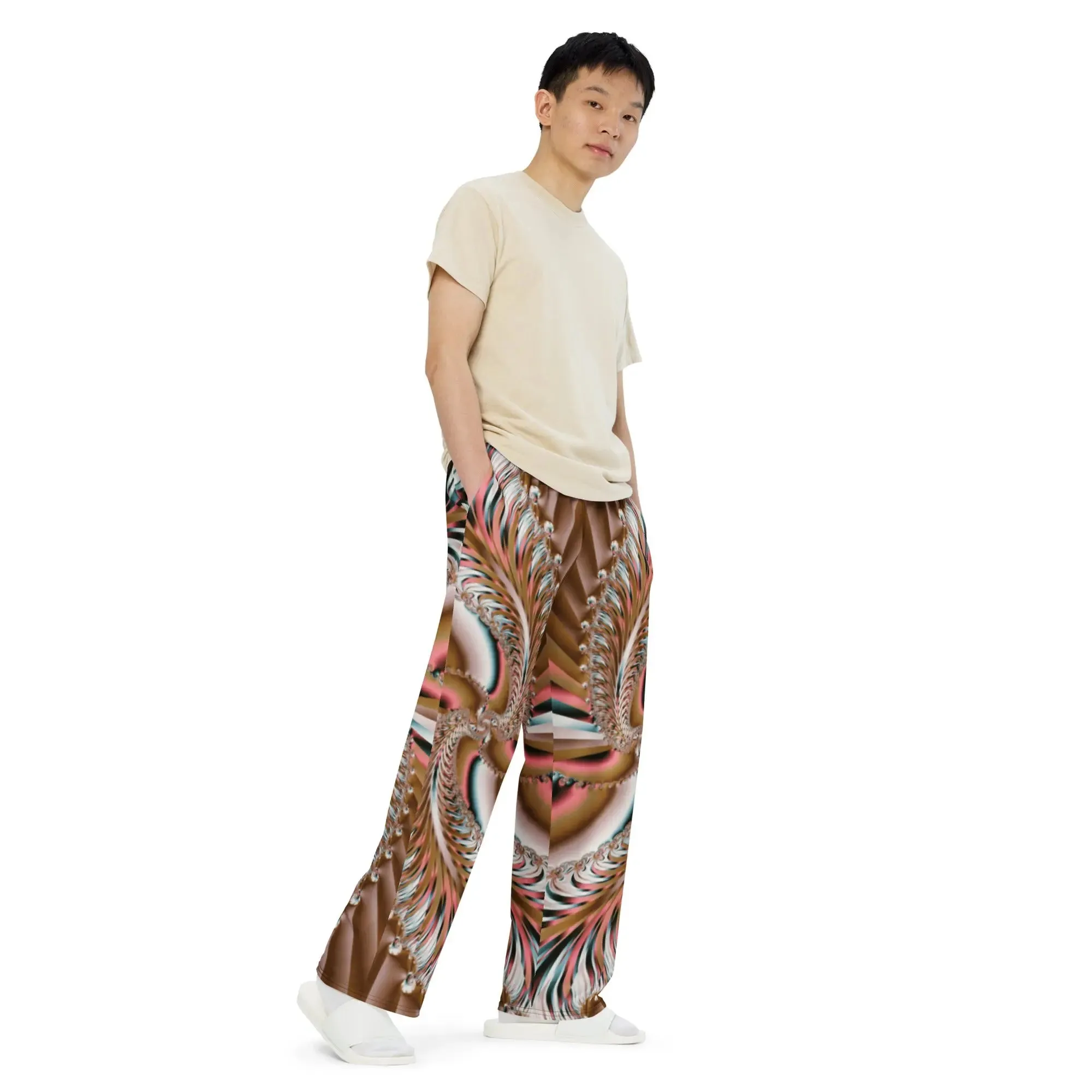 "Summer Spin" Collection - All-Over Print Unisex Wide Leg Pants
