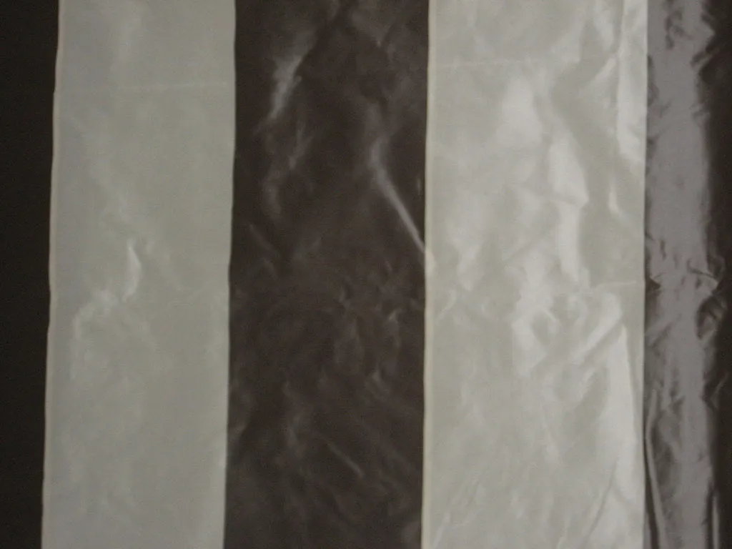 Silk Taffeta Fabric Taupe and Cream Stripes  110" wide TAF#S98