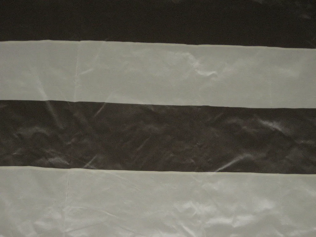 Silk Taffeta Fabric Taupe and Cream Stripes  110" wide TAF#S98