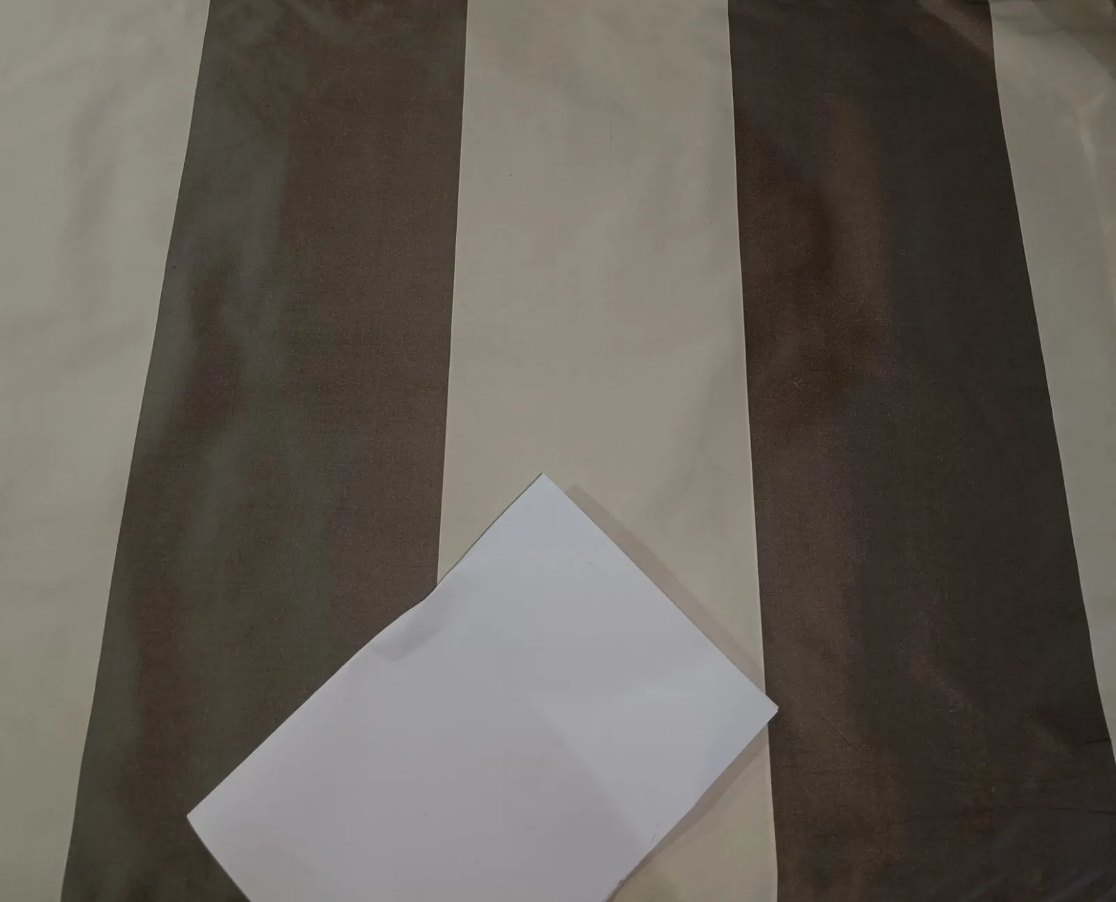 Silk Taffeta Fabric Taupe and Cream Stripes  110" wide TAF#S98
