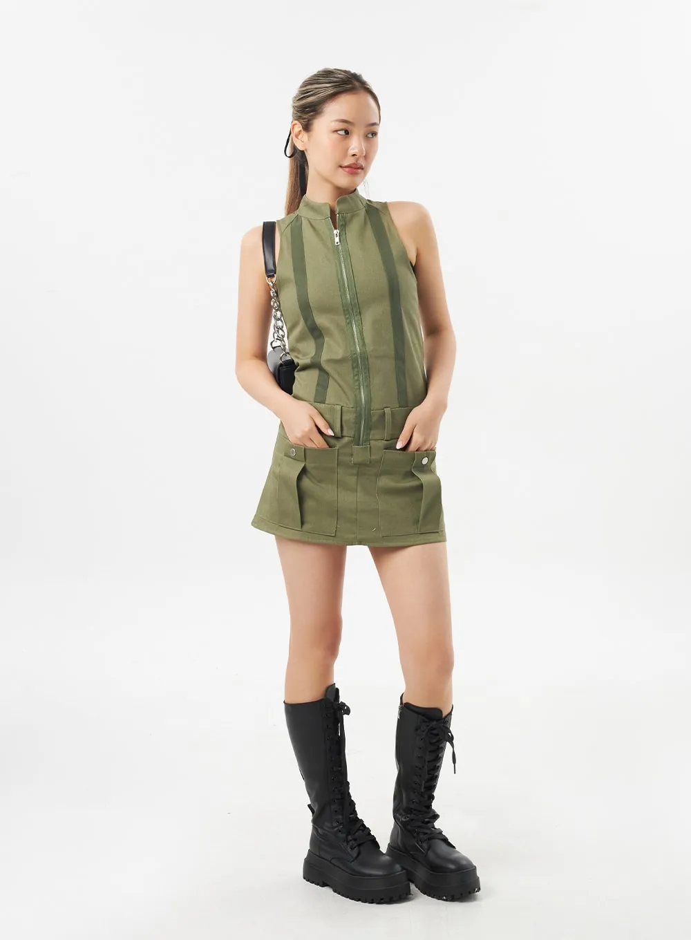 Zip-Up Mini Dress CU302