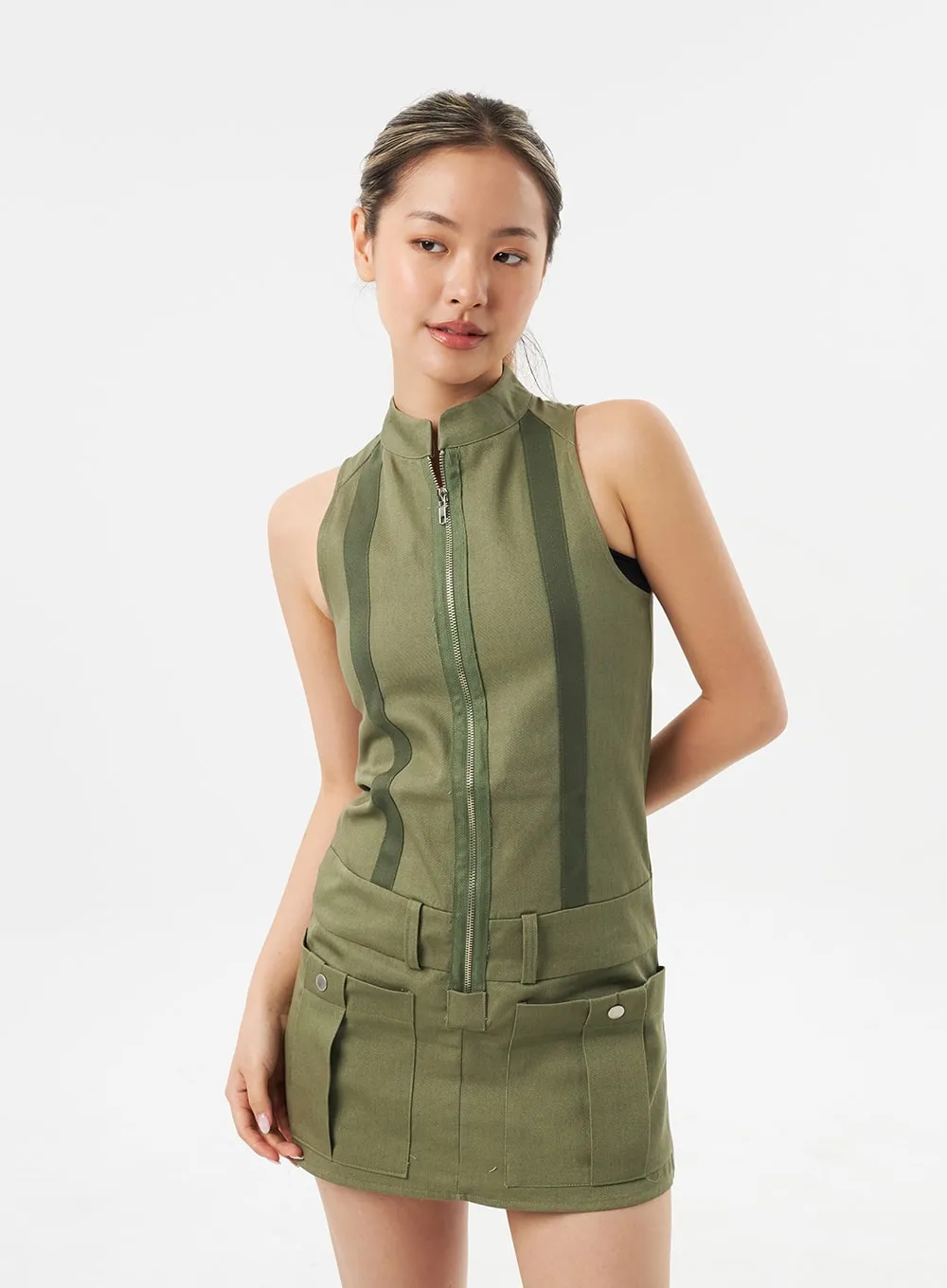 Zip-Up Mini Dress CU302