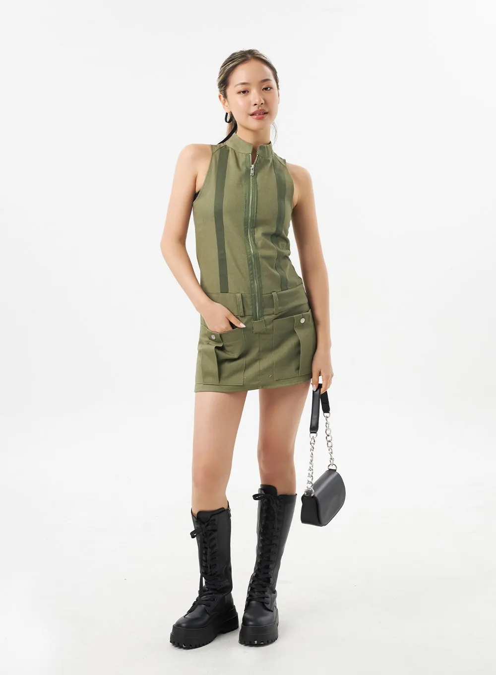 Zip-Up Mini Dress CU302