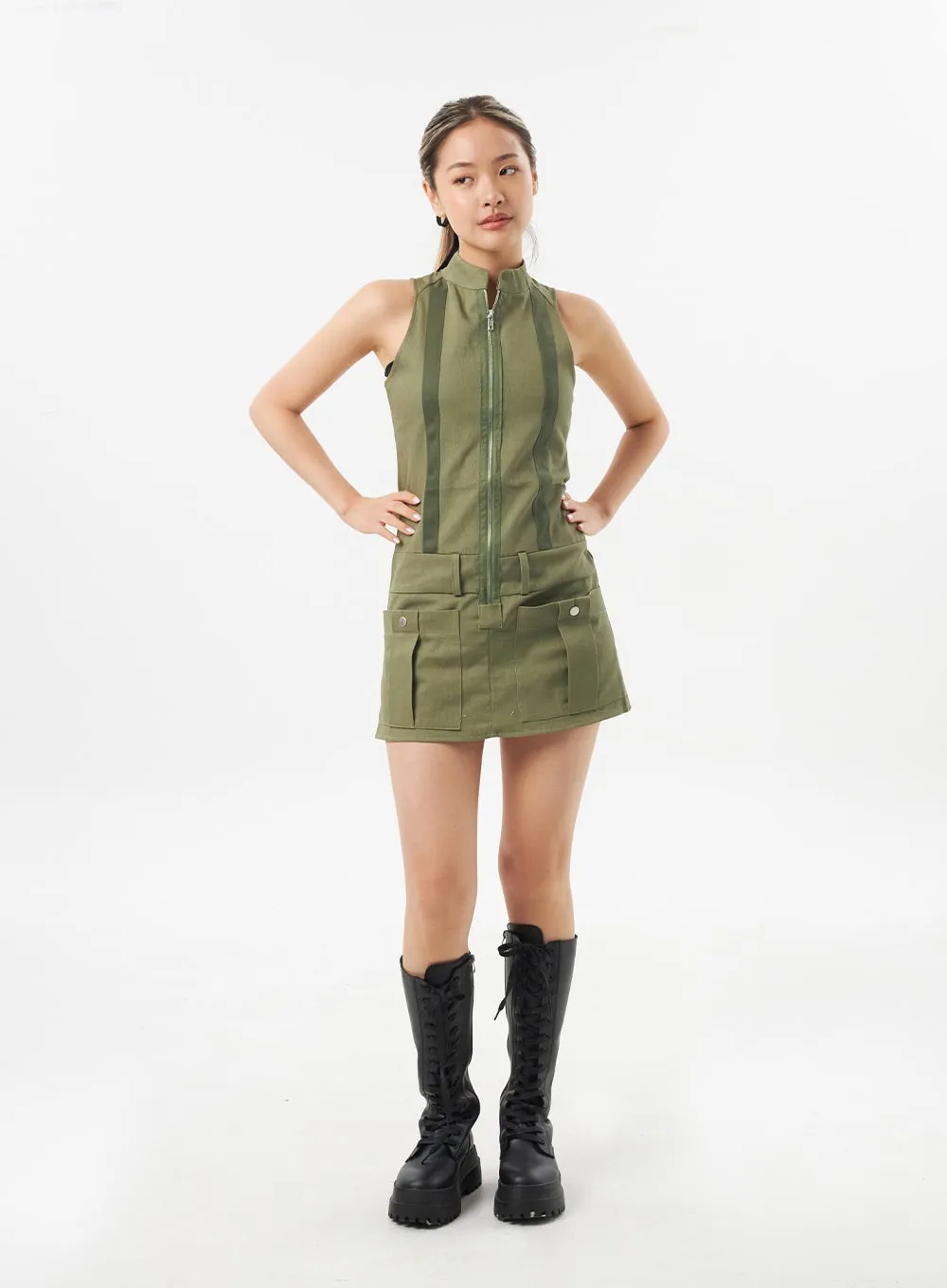 Zip-Up Mini Dress CU302